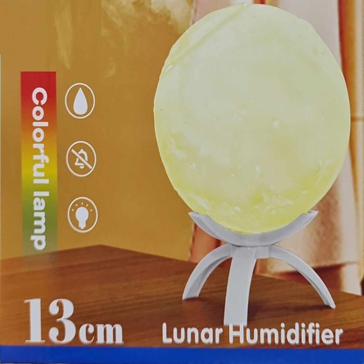 UMIDIFICATORE LAMPADA LUNA LUCE RGB LED AROMATERAPIA DIFFUSORE AROMI FUMO 13CM