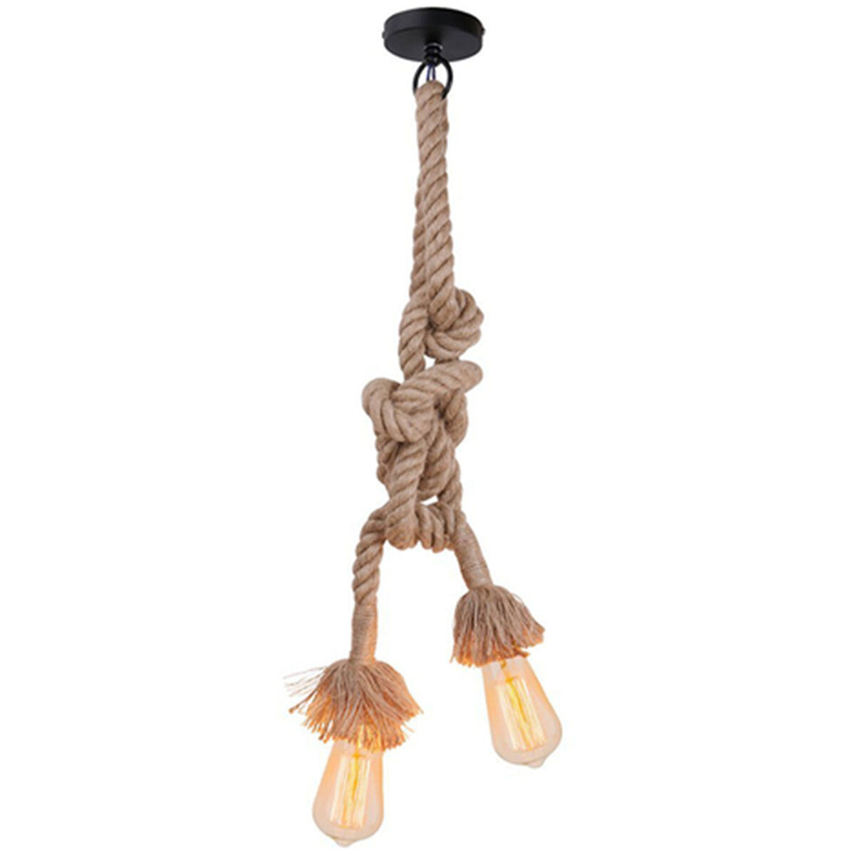 PORTALAMPADA LAMPADARIO SOFFITTO CORDA DOPPIA E27 EDISON PENDENTE NODO VINTAGE