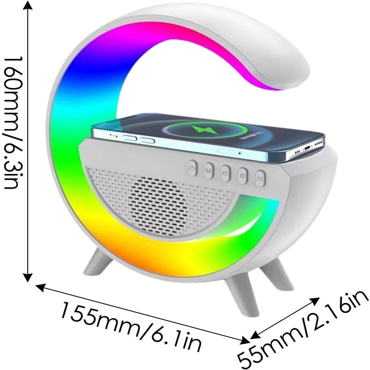 MINI LAMPADA LED RGB LCD RICARICA WIRELESS BLUETOOTH SPEAKER RICARICABILE RADIO