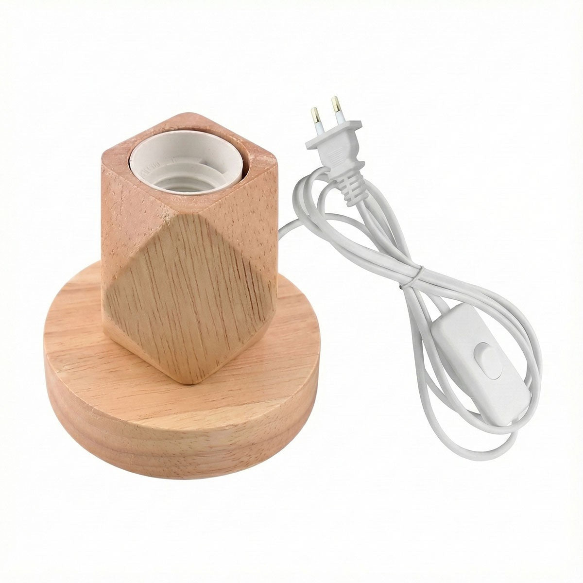LAMPADA DA TAVOLO LEGNO E27 BASE PORTALAMPADA DESIGN MODERNO COMODINO ET-31635