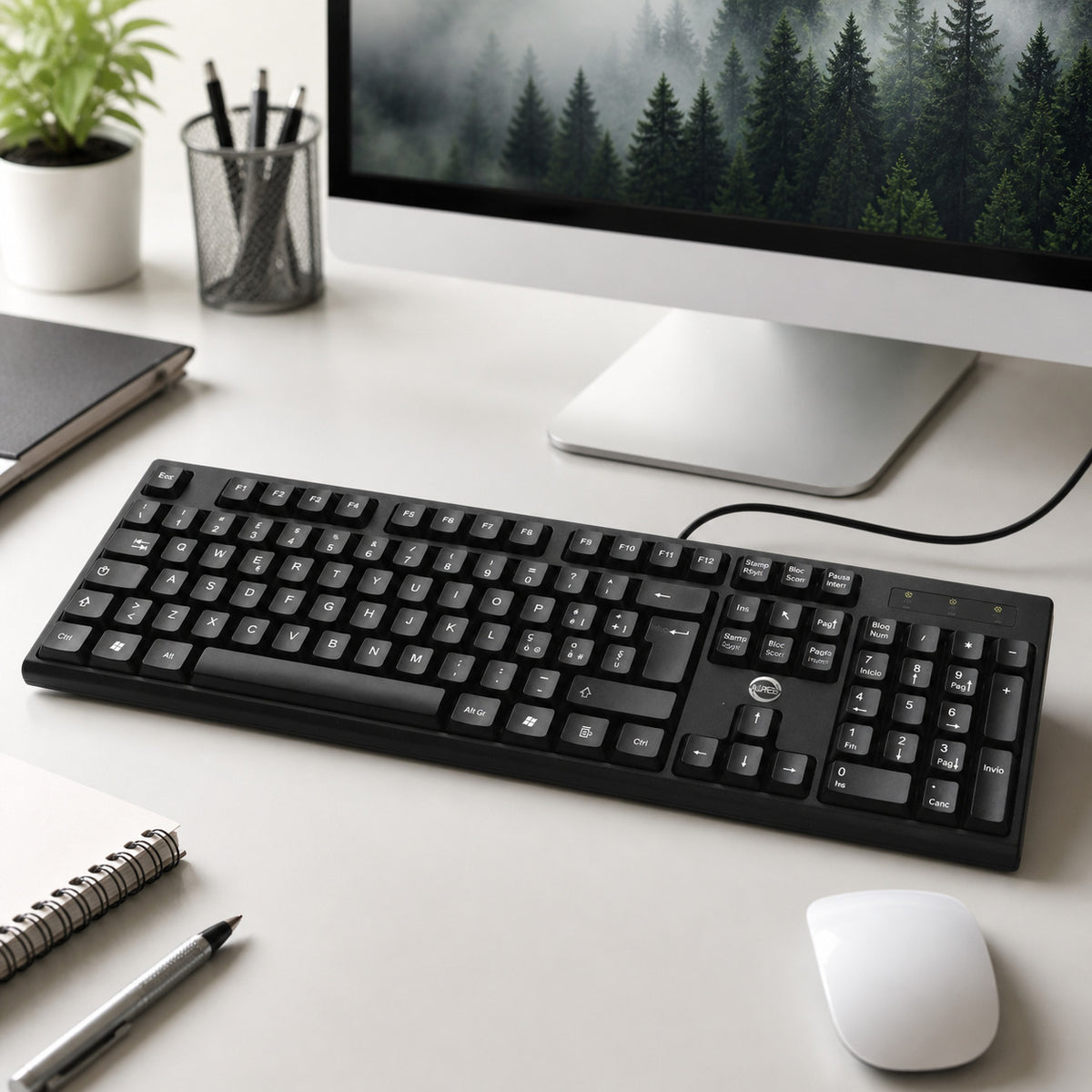 CLAVIER USB STANDARD 104 TOUCHES FILAIRE ITALIEN PC BUREAU AS-05896