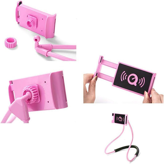 SUPPORTO smartphon CELLULARE COLLO TAVOLO ROSA PIEGHEVOLE FLESSIBILE