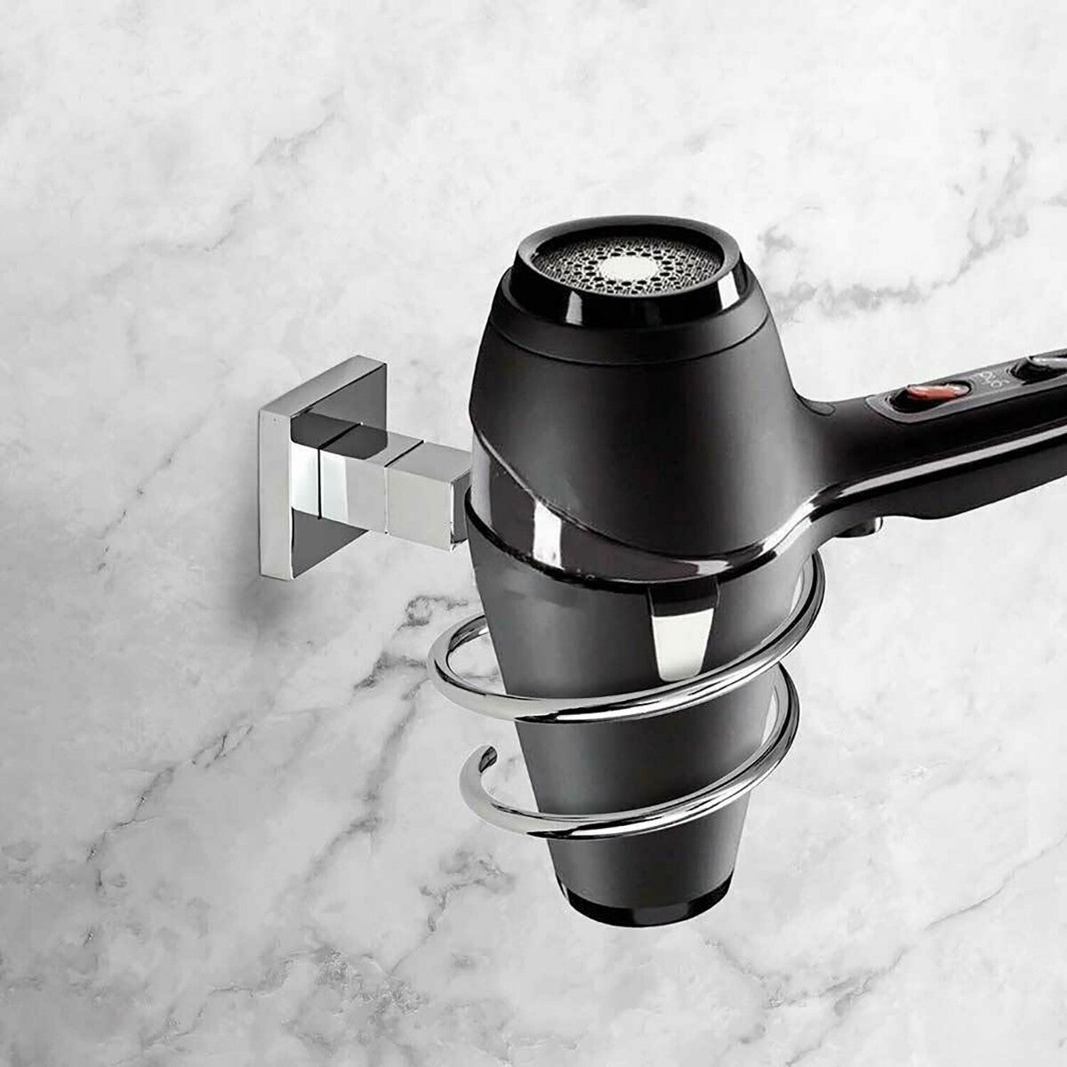 SUPPORTO BAGNO PORTA ASCIUGACAPELLI PHON DA PARETE CASA HOTEL CROMATO 03517