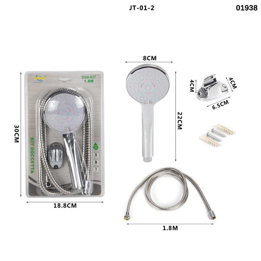 POMME DE DOUCHE BRAS DE DOUCHETTE UNIVERSEL BAIN DOUCHE BAIGNOIRE TUBE ROND 01938