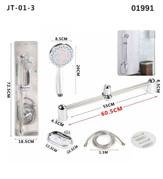 ATSTA SALISCENDI SOFFIONE CROMATO DOCCETTA BAGNO DOCCIA TUBO ROTONDO 01991