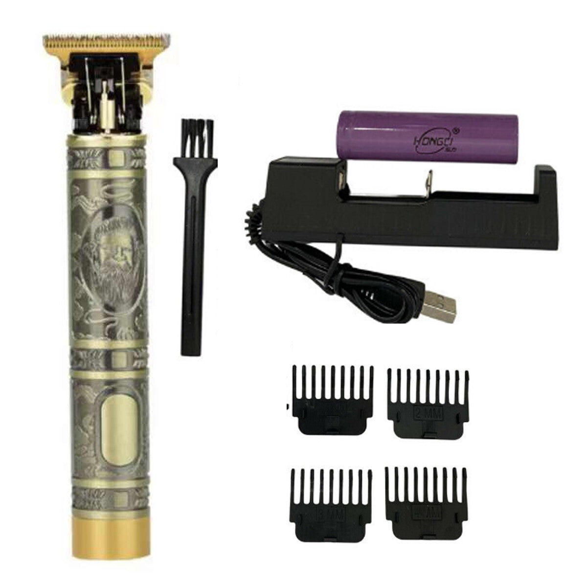 TAGLIACAPELLI PROFESSIONALE REGOLA BARBA RASOIO DISEGNI RICARICABILE USB TEB0534