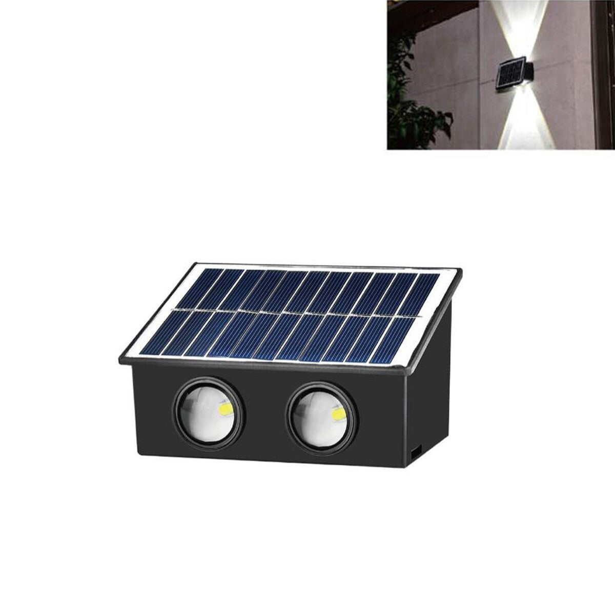 APPLIQUE LAMPE 4 LED MURALE SOLAIRE IP65 BLANC FROID JARDIN TE-B0571*