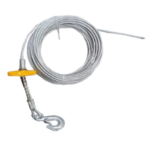 FUNE METALLICA ZINCATO CAVO VERRICELLO ARGANO GANCIO TRAINARE RIMORCHIO 20MT 5MM