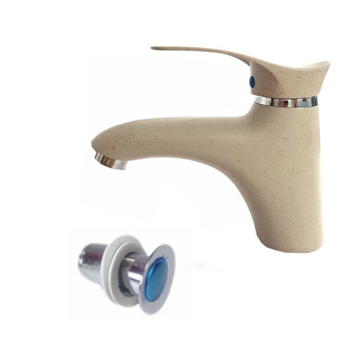 RUBINETTO MISCELATORE PIETRA AVORIO CASA BAGNO LAVABO KIT MONTAGGIO TAPPO JH8191