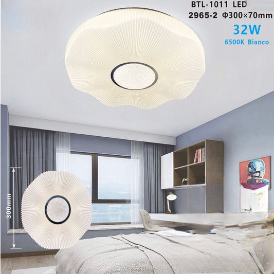 PLAFONIERA LED SOFFITTO 32W LUCE FREDDA BORDO ONDULATO CIELO STELLATO BTL-1011