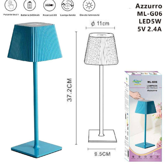 LAMPE DE TABLE TACTILE LED MODERNE RECHARGEABLE BAR HÔTEL RESTAURANT BLEUE MLG06