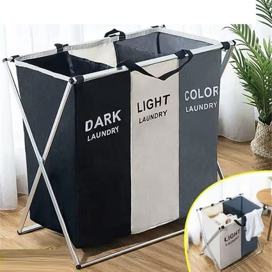 CESTO 3 CONTENITORI PORTA BIANCHERIA PANNI SPORCHI CONTENITORE BAGNO LAVANDERIA