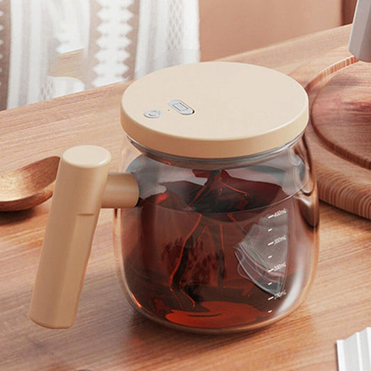 TAZZA AUTOMATICA MISCELAZIONE 500ML RICARICABILE VETRO MESCOLA TÈ CAFFÈ A-750