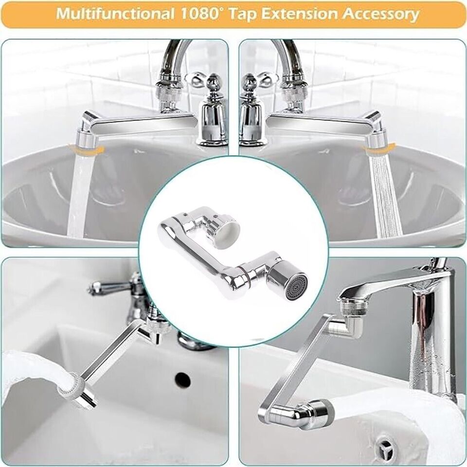 RUBINETTO PROLUNGA LAVABO ROMPIGETTO AREATORE BAGNO ROTANTE BRACCIO GIREVOLE 180