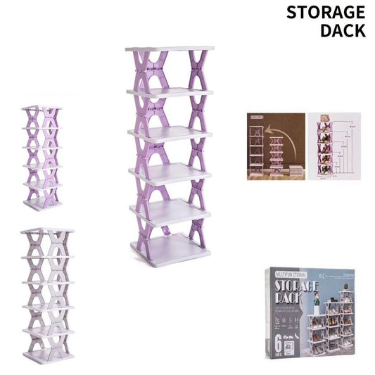 MEUBLE À CHAUSSURES VERTICAL MONTAGE RAPIDE 5 NIVEAUX PLIABLE