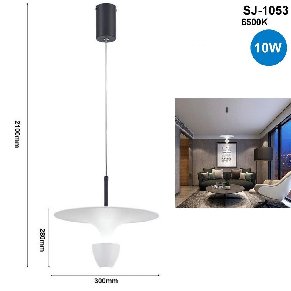 LUSTRE SUSPENSION INDUSTRIELLE MODERNE PLAFONNIER LED BLANC FROID 6500K