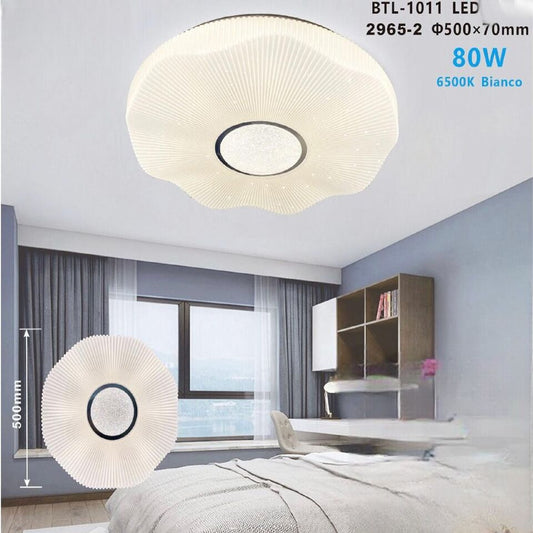 PLAFONIERA LED SOFFITTO 80W LUCE FREDDA BORDO ONDULATO CIELO STELLATO BTL-1011