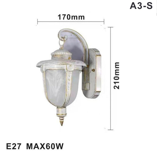 LAMPADA LANTERNA FARETTO MURO APPLIQUE GIARDINO E27 ESTERNO BIANCO SPORCO AS-3