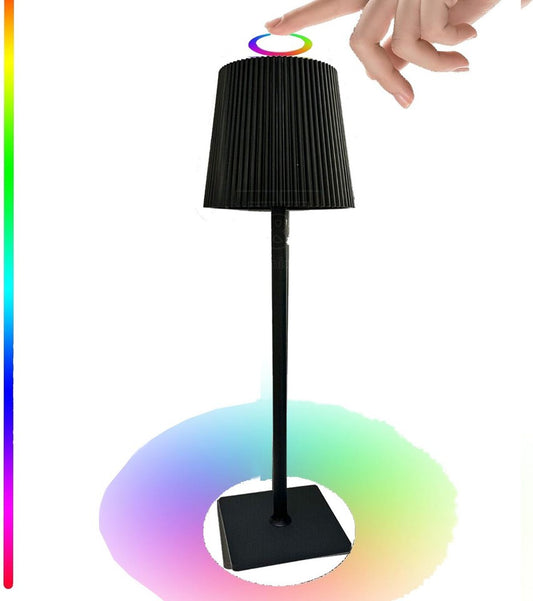 LAMPE DE TABLE TACTILE LED COULEURS RVB + 4000K RECHARGEABLE BAR RESTAURANT NOIR