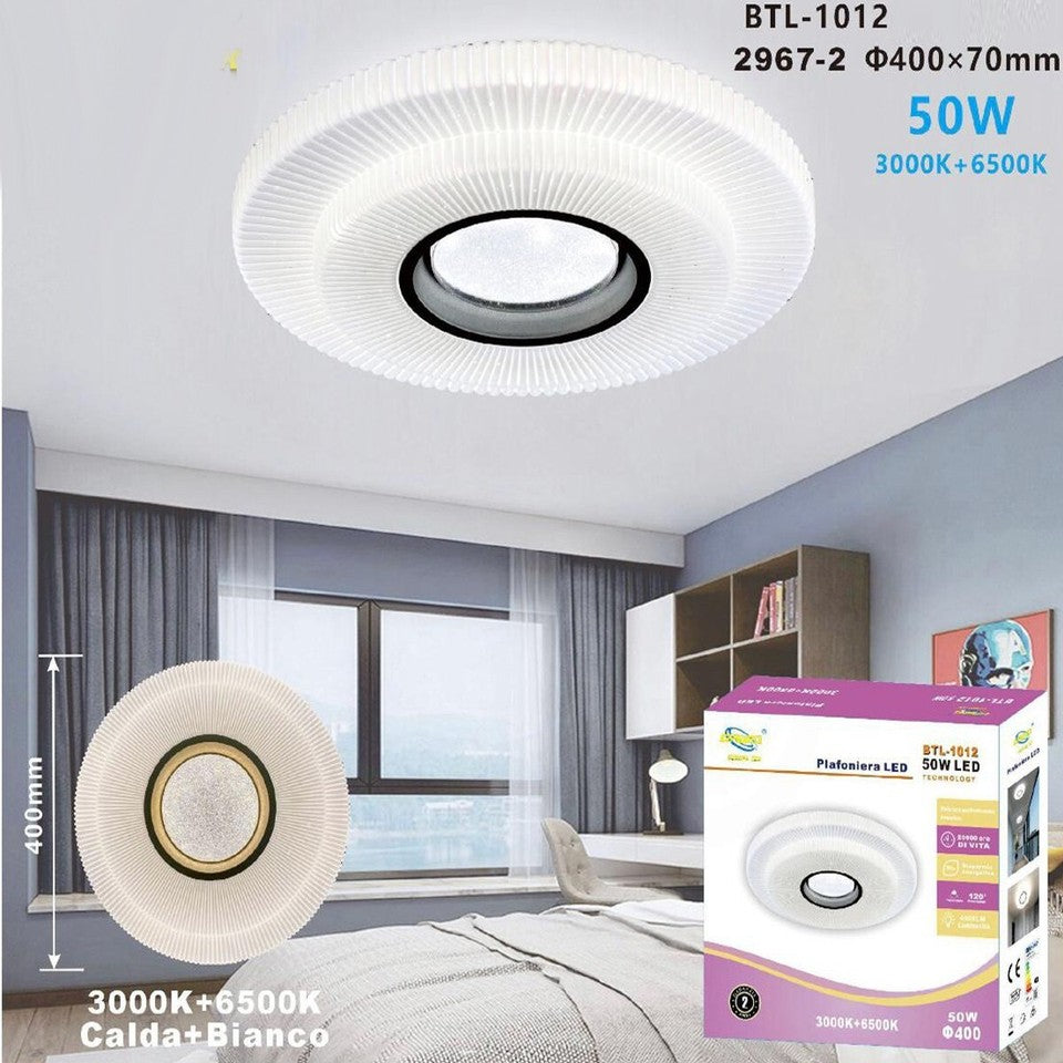 PLAFONIERA LED SOFFITTO 50W LUCE DIMMERABILE 3000K 6000K CIELO STELLATO BTL-1012