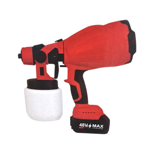 PISTOLET PULVÉRISATEUR ÉLECTRIQUE DOUBLE BATTERIE BUSES PEINTURE HVLP 48V 800ML 180W