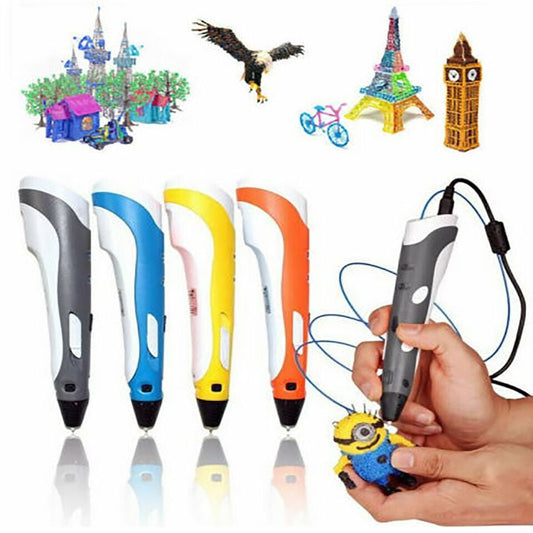 PENNA 3D PEN STEREOSCOPICA PER DISEGNI TRIDIMENSIONALI SET FILAMENTI INCLUSI