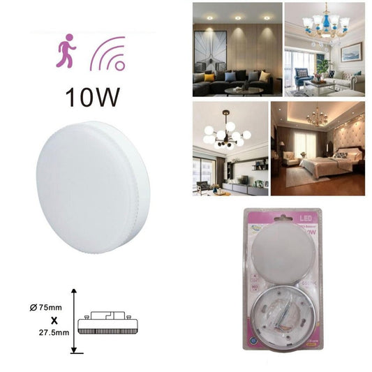 AMPOULE LED GX53 10W 905LM DISQUE ROND 6500K DÉTECTEUR DE MOUVEMENT OPAQUE BL-1484