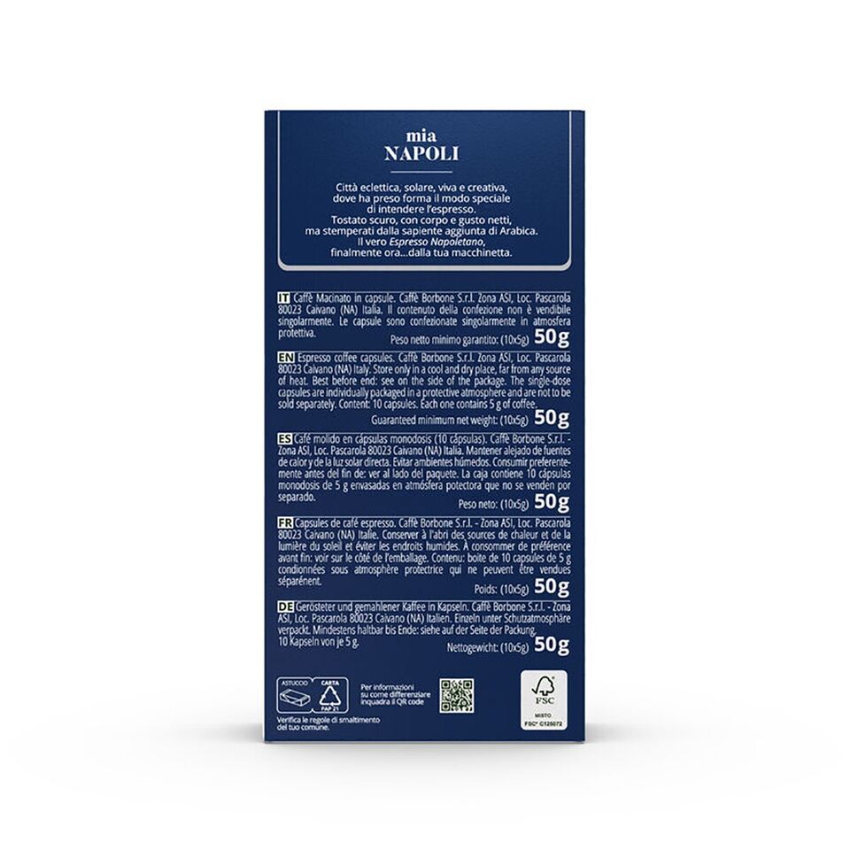 100 CAPSULE IN ALLUMINIO COMPATIBILI CON MACCHINE NESPRESSO MISCELA MIA NAPOLI