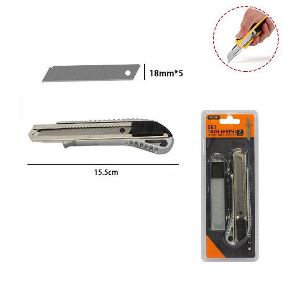 TAGLIERINO CUTTER PROFESSIONALE 15.5CM CON FERMO BLOCCO GUIDA LAME DA 18MM 71077