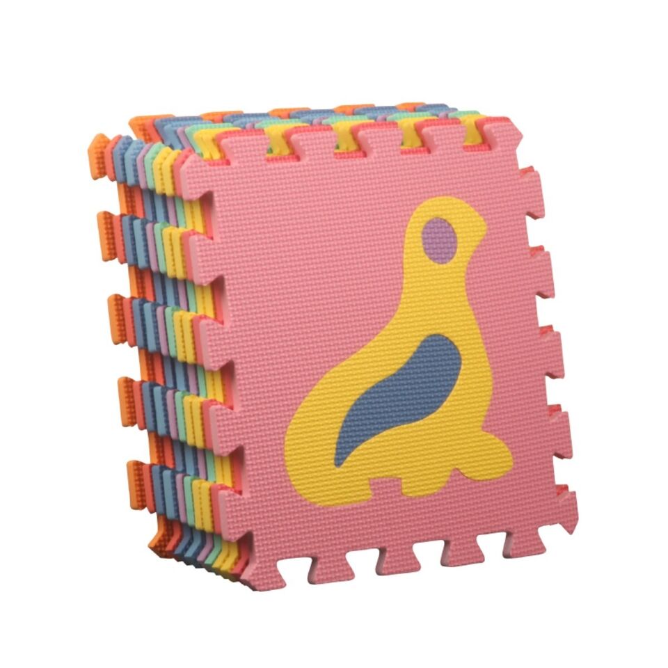 10 TAPPETINO TAPPETO PUZZLE CON ANIMALI COLORATI GIOCO BAMBINO 29CM GOMMA EVA