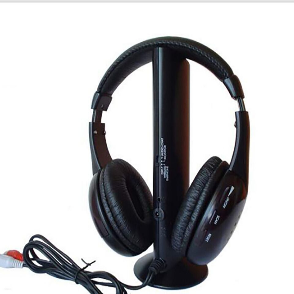 CUFFIA CUFFIE WIRELESS 5 IN1 SENZA FILI WI-FI MICROFONO RADIO FM TV TELEVISIONE