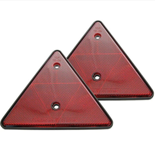 RÉFLECTEUR CATADIOPTRE TRIANGLE TRIANGULAIRE ROUGE POUR REMORQUES CARAVANES 2PC