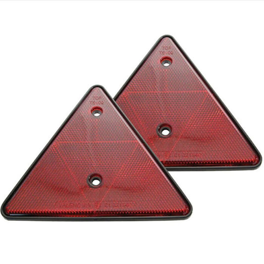 RIFLETTORE CATARIFRANGENTE TRIANGOLO TRIANGOLARE ROSSO PER RIMORCHI ROULOTTE 2PZ
