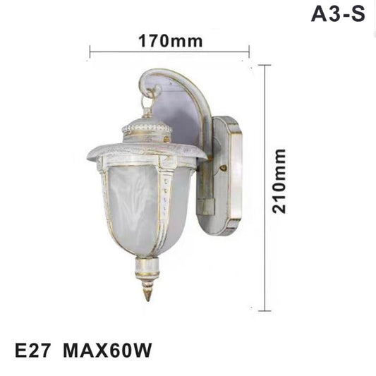 LAMPADA LANTERNA FARETTO MURO APPLIQUE GIARDINO E27 ESTERNO BIANCO SPORCO AS-3