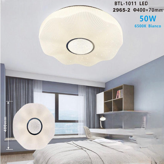 PLAFONIERA LED SOFFITTO 50W LUCE FREDDA BORDO ONDULATO CIELO STELLATO BTL-1011