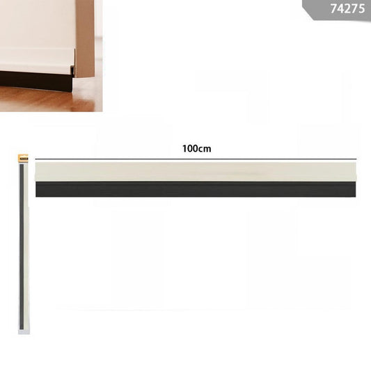 BAS DE PORTE ADHÉSIF ANTI-FROID ET ANTI-COURANT D'AIR EN PVC RIGIDE AVEC JOINT EN CAOUTCHOUC 100CM BLANC