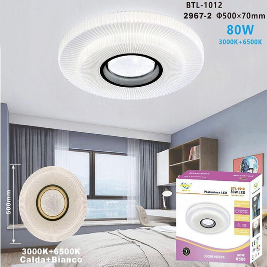 PLAFONIERA LED SOFFITTO 80W LUCE DIMMERABILE 3000K 6000K CIELO STELLATO BTL-1012
