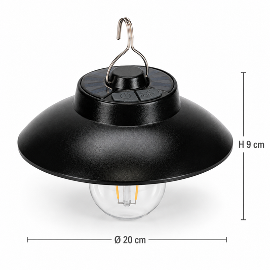LAMPADA CAMPEGGIO LED RICARICABILE SOLARE CON GANCIO LUCE CALDA 3000K TE-B0627