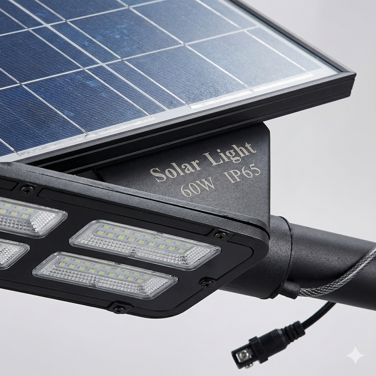 LAMPIONE STRADALE LED 50W PANNELLO SOLARE LUCE ESTERNO IP65 TELECOMANDO PALO