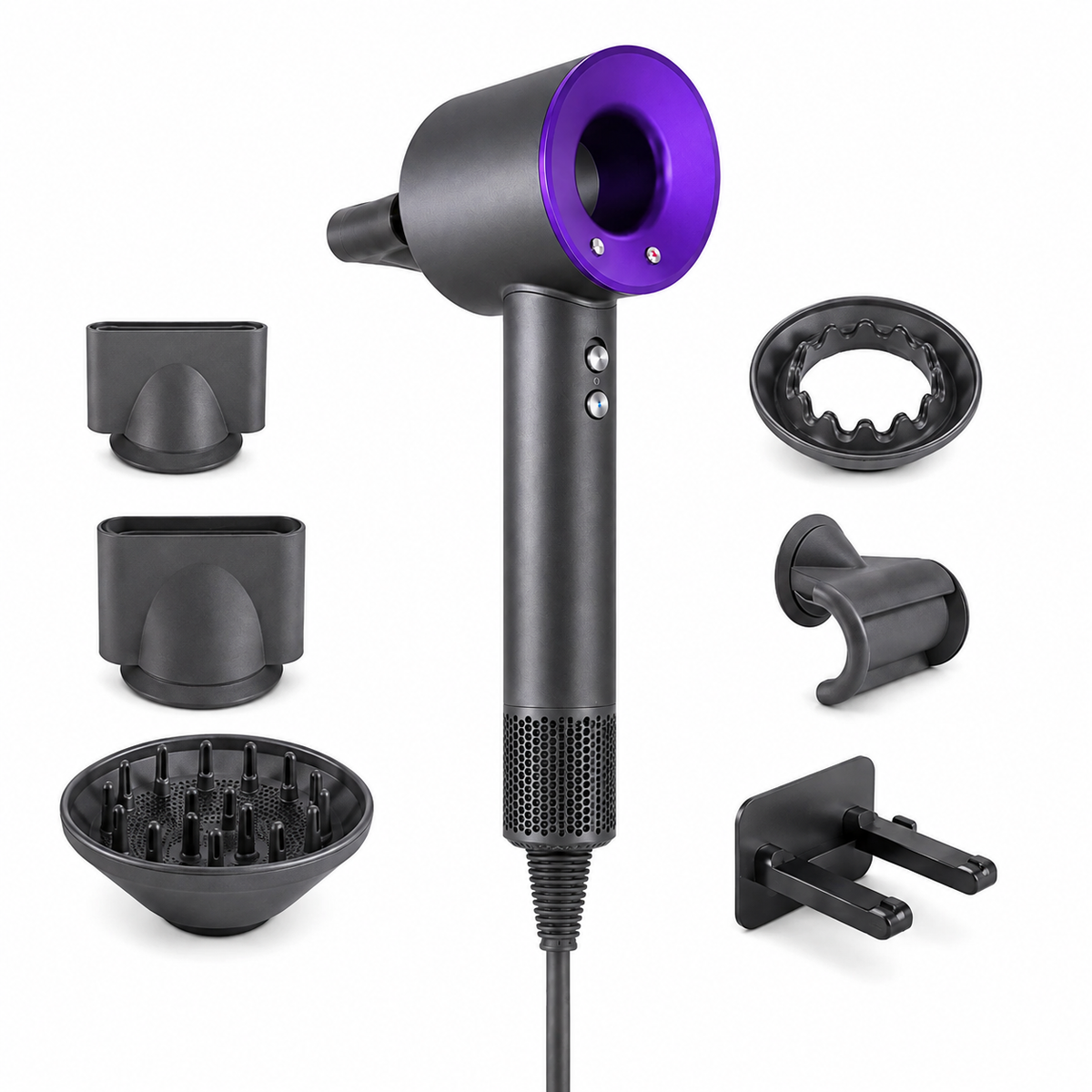 ASCIUGACAPELLI SENZA PALE PHON IONICO RAPIDO CASA SALONE KIT ACCESSORI PRO 85076