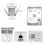 MINI FARETTO LED 1W SOFFITTO TONDO INCASSO MOLLA 2.8CM LED BIANCO CALDO 3000K
