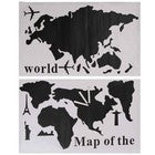 LAVAGNA BACHECA PUZZLE MAPPA MONDO GLOBO 102 CM PVC ADESIVO DA PARETE + GESSETTI