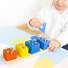 JEU ÉDUCATIF EN BOIS FORMES GÉOMÉTRIQUES COLORÉES MONTESSORI ENFANTS 52296A