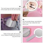 MINI SPECCHIO LED TONDO TRUCCO PORTATILE RICARICABILE MAKE UP ILLUMINATO TEB0380