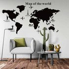LAVAGNA BACHECA PUZZLE MAPPA MONDO GLOBO 102 CM PVC ADESIVO DA PARETE + GESSETTI