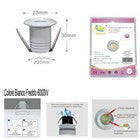 MINI FARETTO LED 1W SOFFITTO TONDO INCASSO MOLLA 2.8CM LED BIANCO FREDDO 6000K