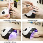 LAMPADA FORNETTO UNGHIE 36W UV LED GEL SMALTO SEMIPERMANENTE 3IN1 PANDA