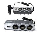 ADATTATORE USB AUTO TRIPLA PRESA 12V CARICABATTERIE MULTIPLO TELEFONI WF-0120