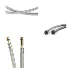 COPPIA TUBO FLESSIBILE 50CM PER LAVABO LAVANDINO MISCELATORI DOCCIA 1/2 02080