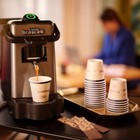 KIT ECOLOGICO 100 BICCHIERI CARTA PALETTE BETULLA LEGNO ZUCCHERO CAFFÉ BORBONE